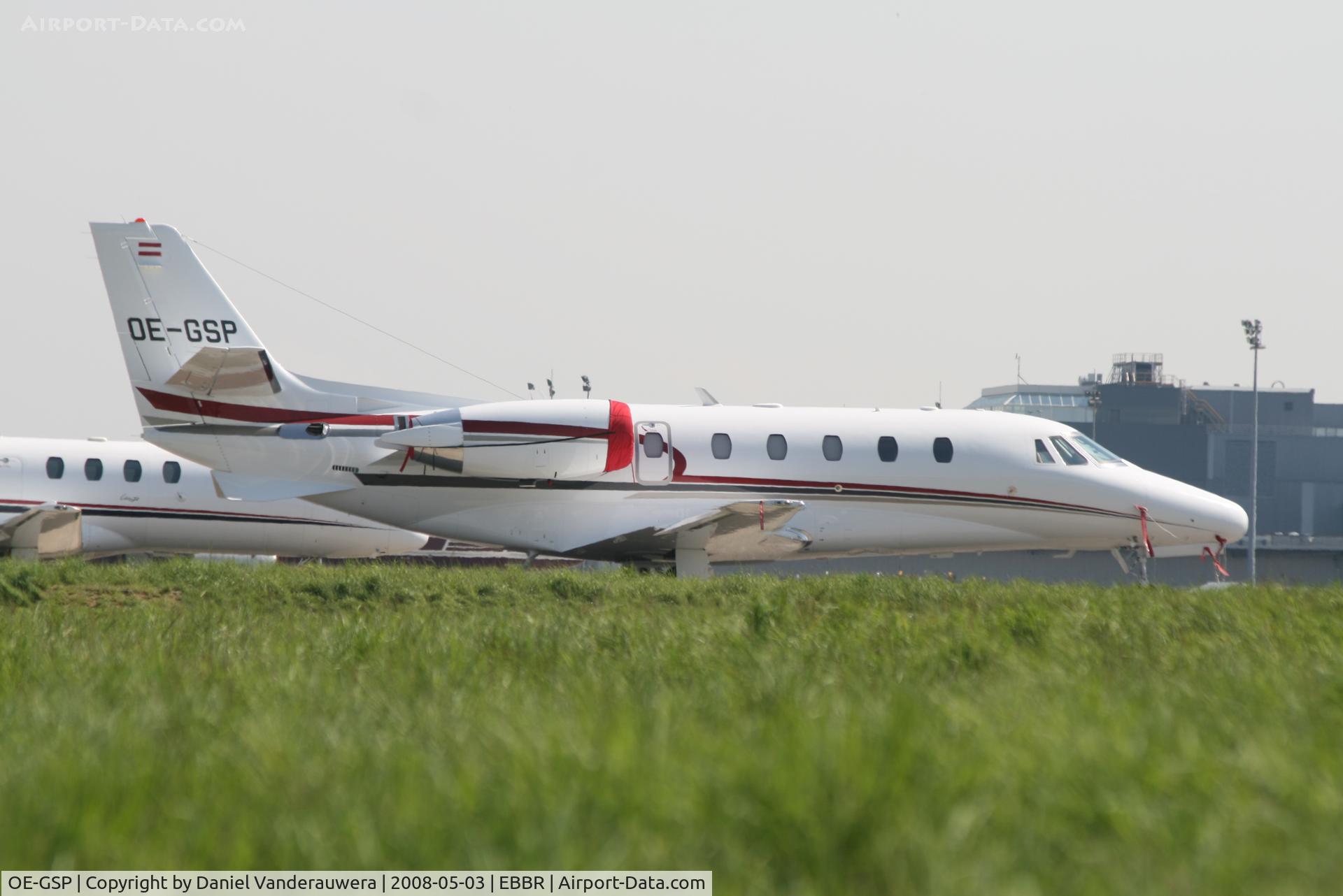 OE-GSP, 2008 Cessna 560XL Citation XLS C/N 560-5756, parked on General Aviation apron (Abelag)