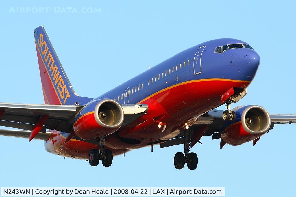 N243WN, 2006 Boeing 737-7H4 C/N 34863, Southwest Airlines N243WN on short-final to RWY 24R.