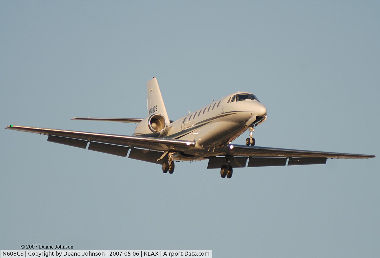 N608CS, 2006 Cessna 680 Citation Sovereign C/N 680-0063, On Final for 24R at LAX