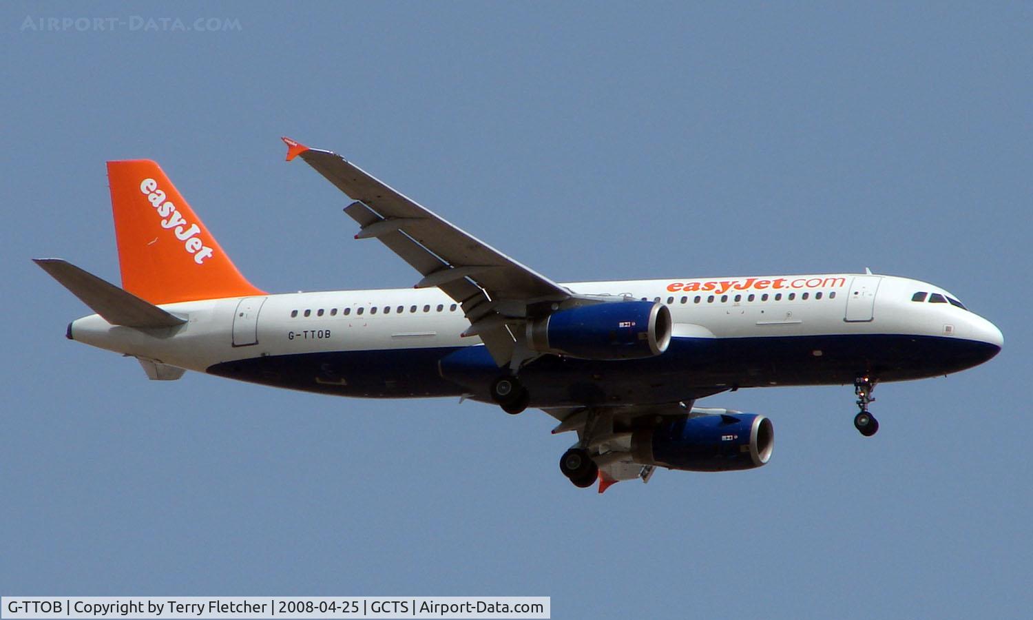 G-TTOB, 2001 Airbus A320-232 C/N 1687, Easyjet A320 in temporary hybrid colours after take over from GB Airways