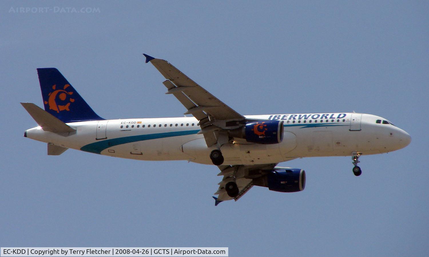 EC-KDD, 2002 Airbus A320-214 C/N 1767, Iberworld A320 on approach to Tenerife South