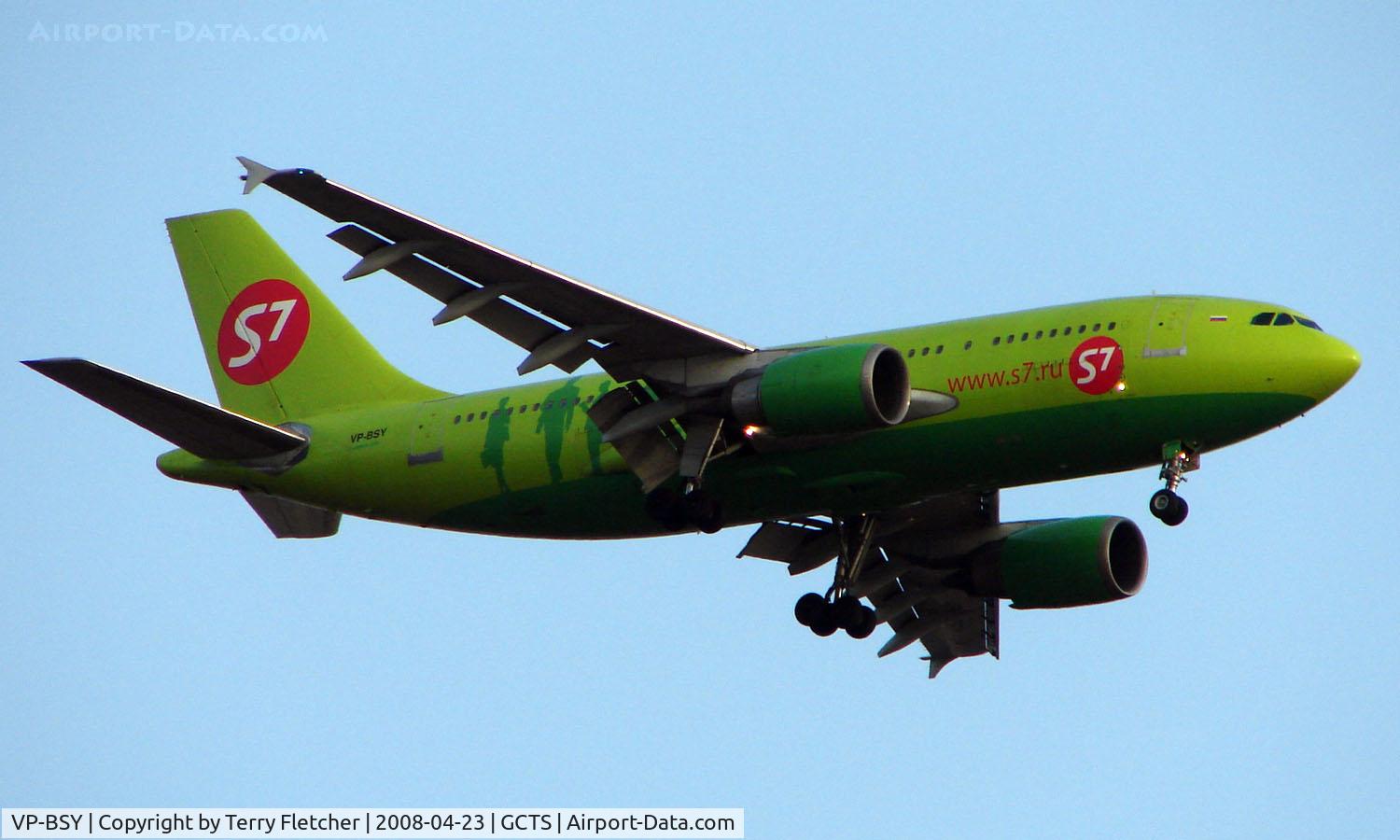 VP-BSY, 1986 Airbus A310-204 C/N 430, Russian Airline , Sibir's A310 on finals to Tenerife South