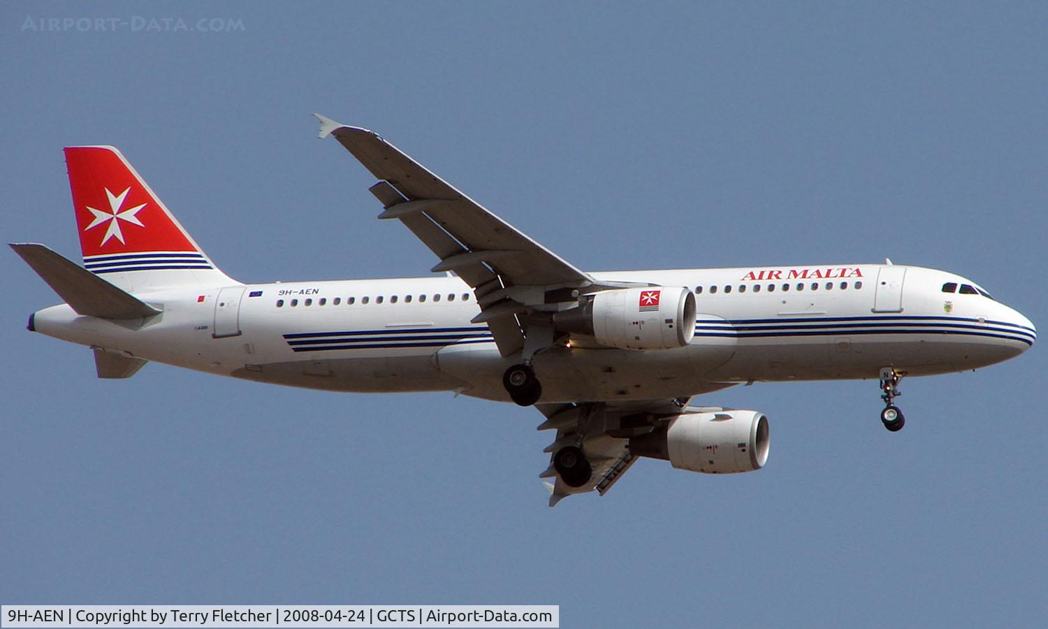 9H-AEN, 2005 Airbus A320-214 C/N 2665, Air Malta A320 on finals to Tenerife South