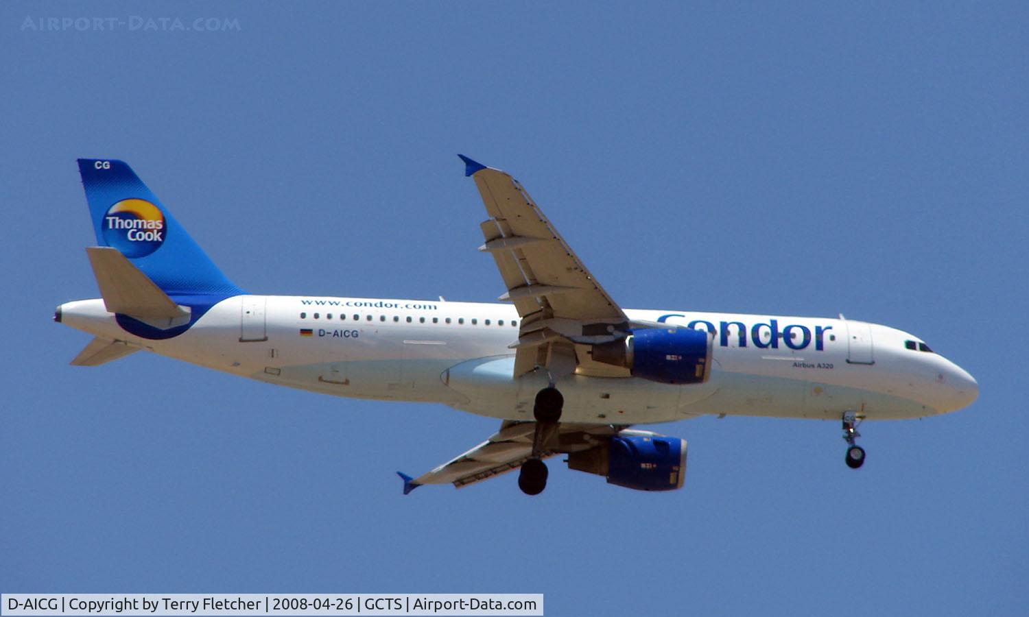 D-AICG, 1999 Airbus A320-212 C/N 0957, Condor A320 on approach to Tenerife South