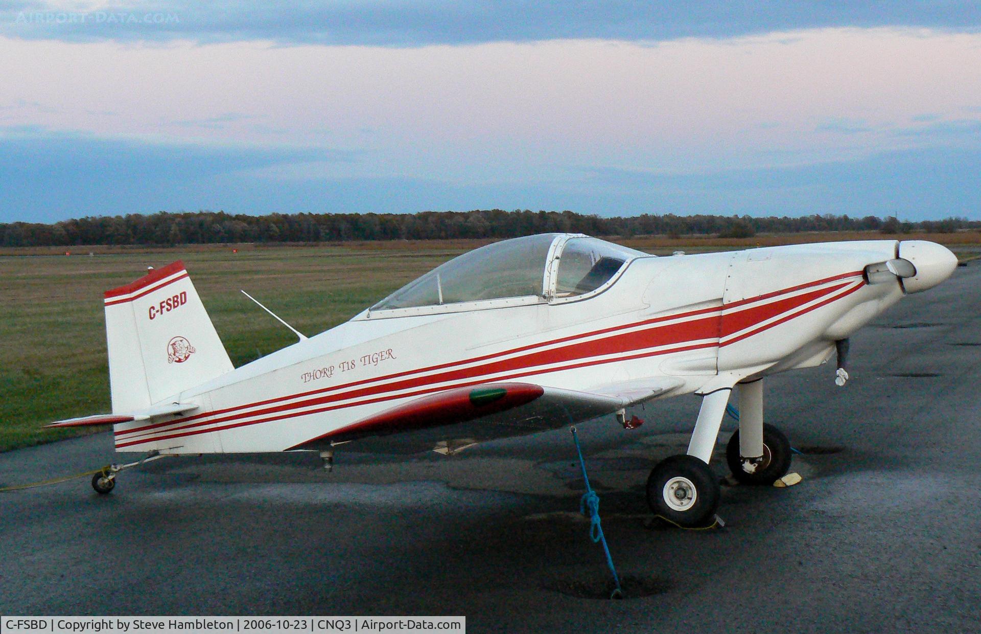 C-FSBD, 1994 Thorp T-18 Tiger C/N 348, At Welland, Niagara Central, ON