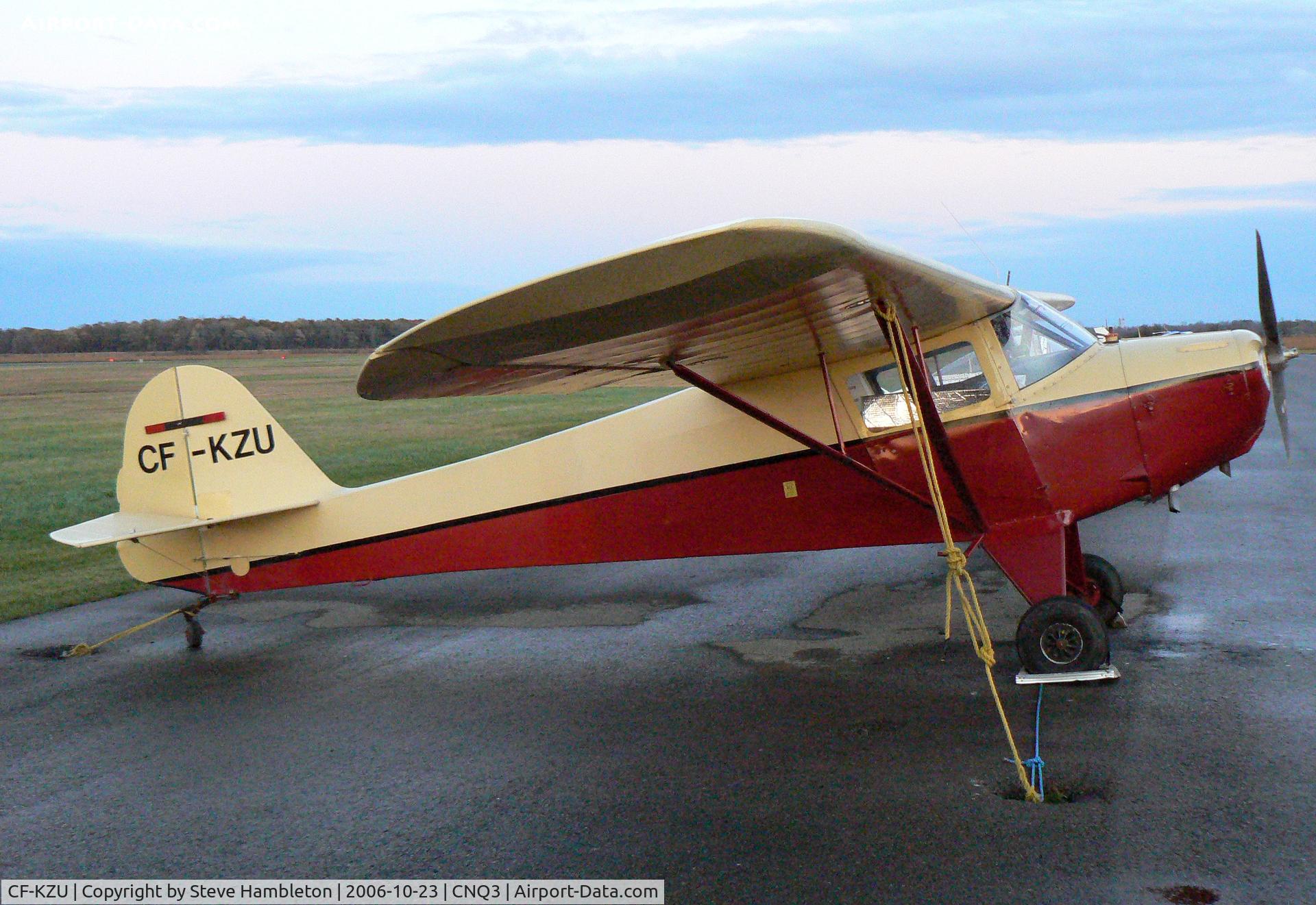 CF-KZU, 1946 Taylorcraft BC12-D C/N 9628, At Welland, Niagara Central, ON