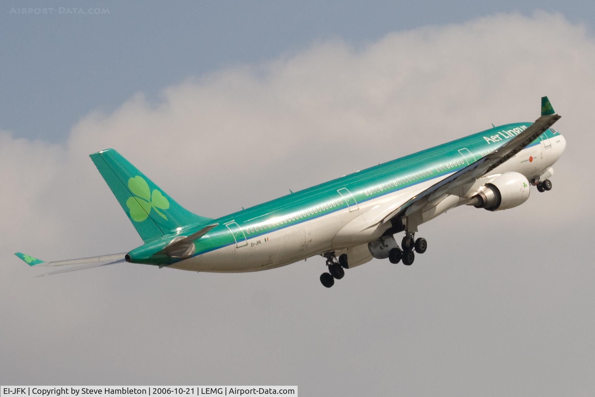 EI-JFK, 1995 Airbus A330-301 C/N 086, Departing Malaga for Dublin
