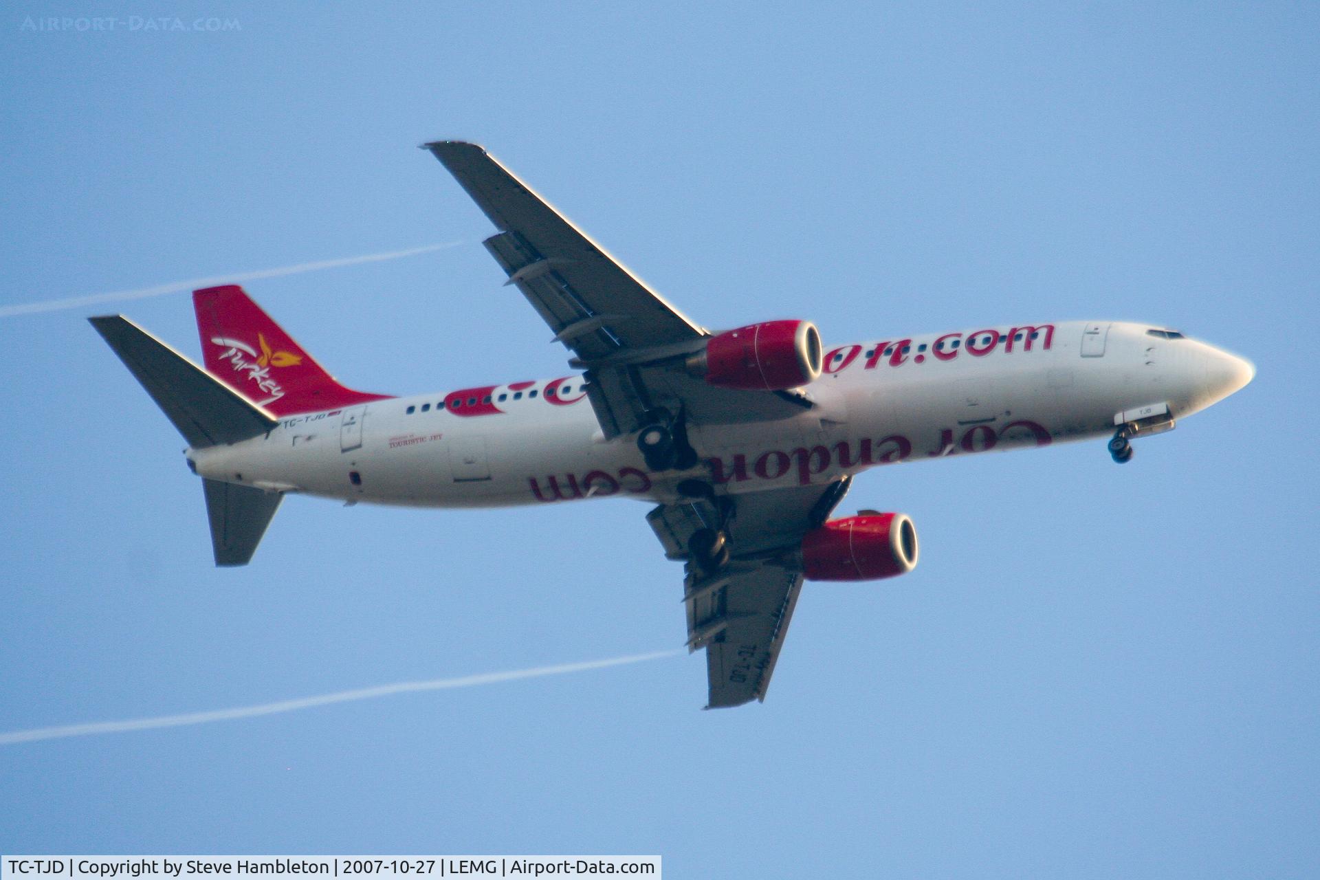 TC-TJD, 1994 Boeing 737-4Q8 C/N 25375/2598, Touristic Jet 737 11 miles out from Malaga