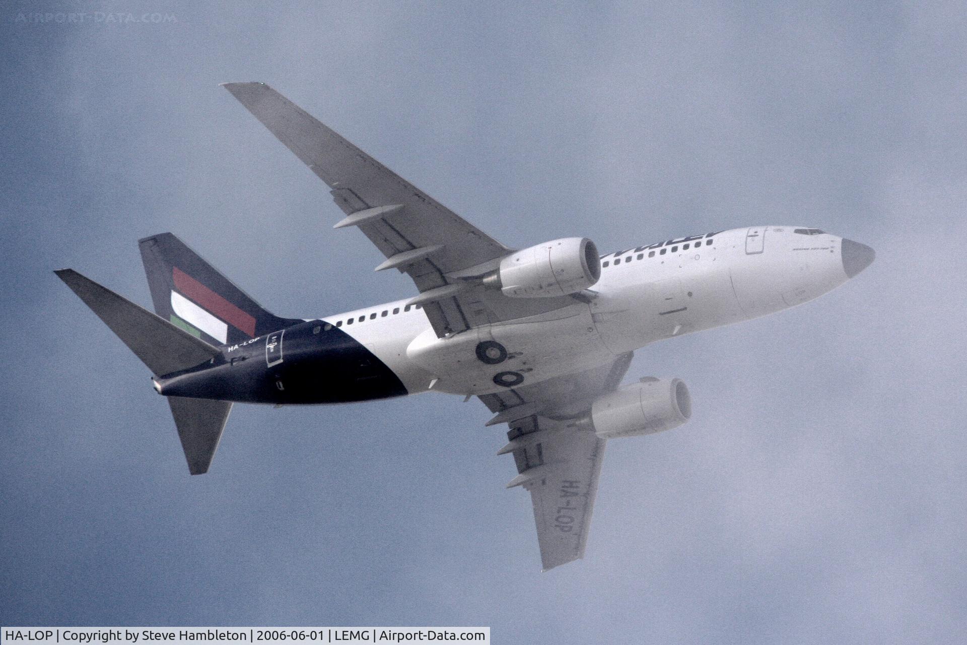 HA-LOP, 2004 Boeing 737-7Q8 C/N 29354, 11 miles to run to Malaga