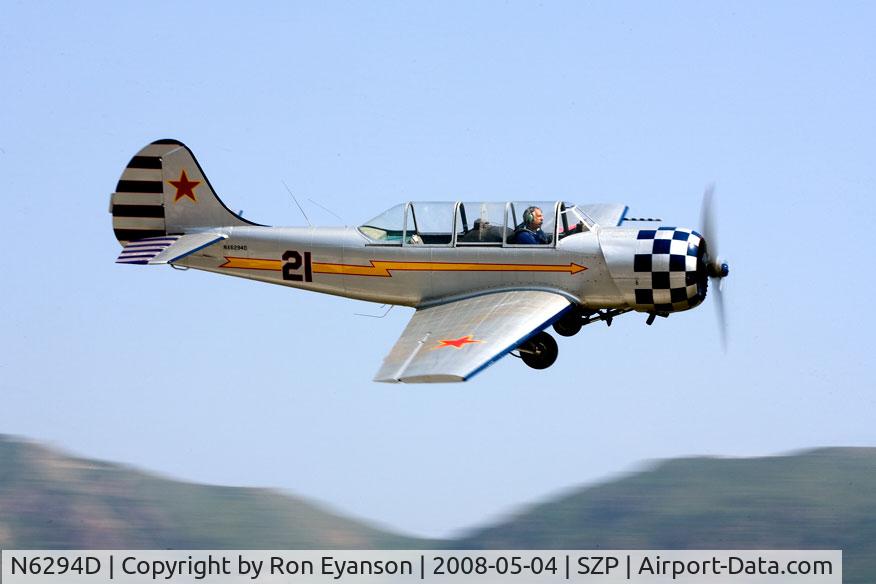 N6294D, 1983 Yakovlev Yak-52 C/N 833611, Yak 52 Fly By