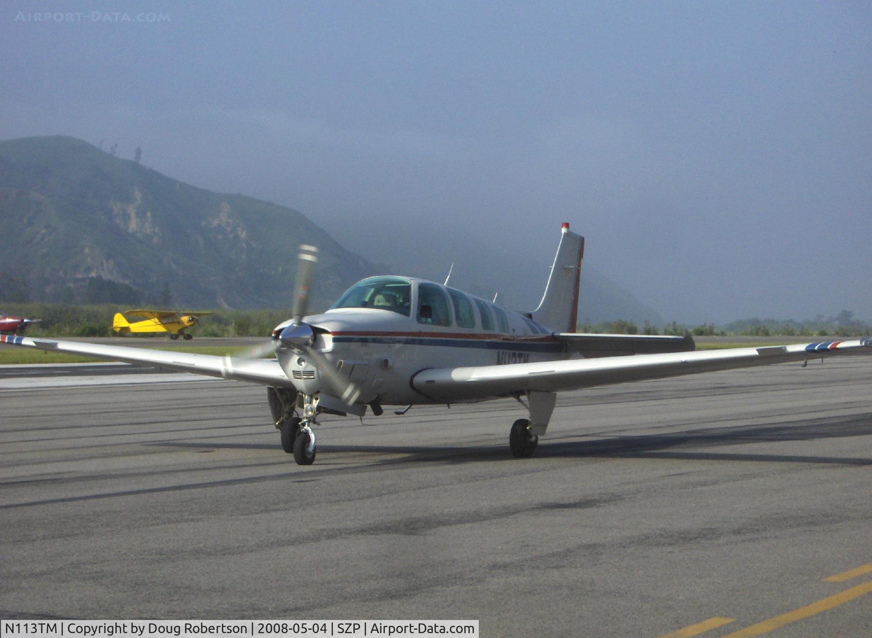 N113TM, 1983 Beech B36TC Bonanza C/N EA-386, 1983 Beech B36TC BONANZA, Continental TSIO-520 Turbo Charged 300 Hp, taxi