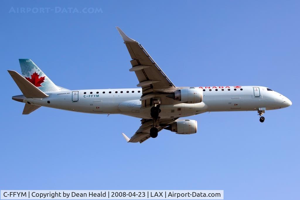 C-FFYM, 2005 Embraer 190AR (ERJ-190-100IGW) C/N 19000015, Air Canada C-FFYM (FLT ACA556) from Vancouver Int'l (CYVR) on short-final to RWY 24R.