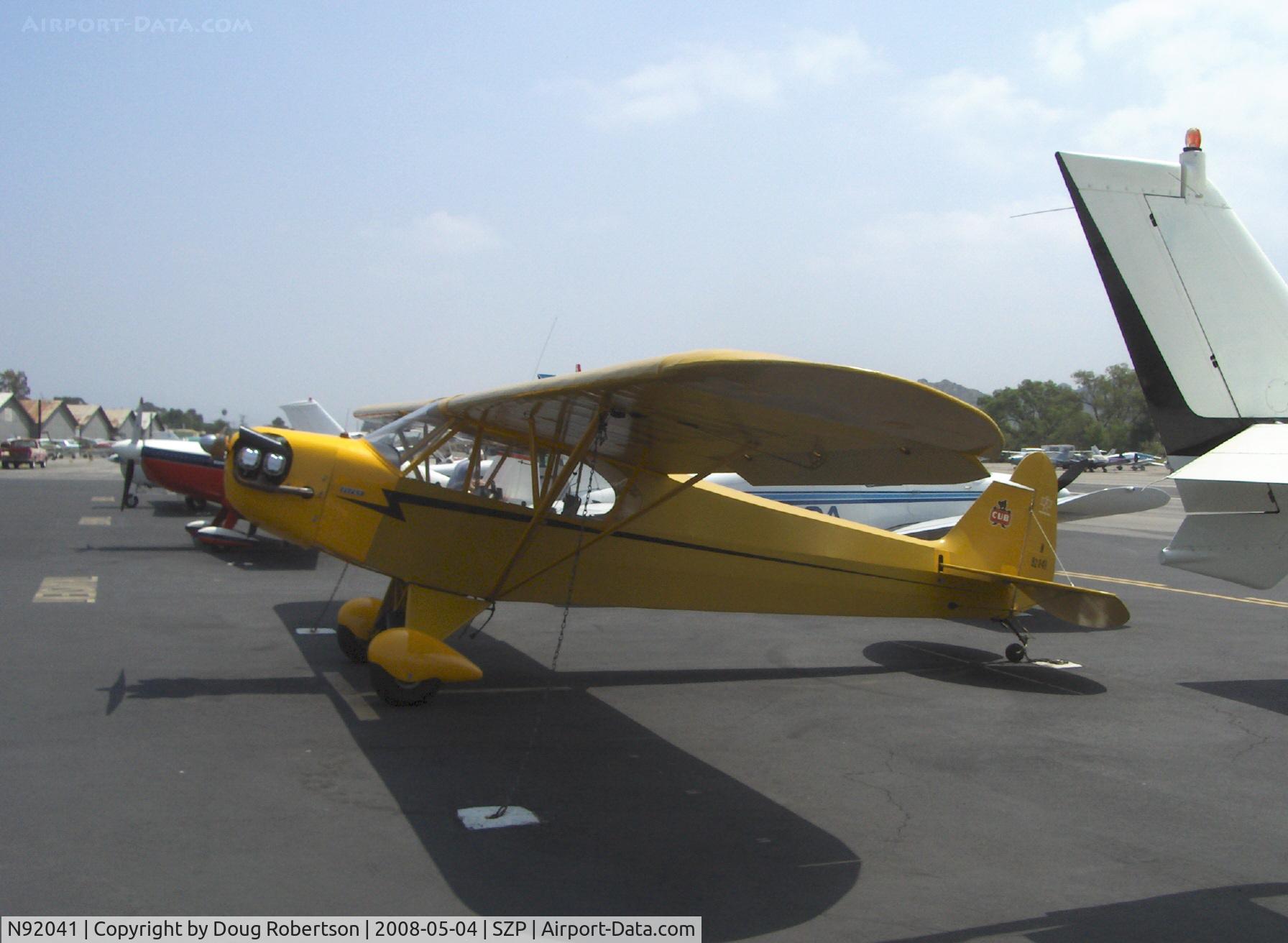 N92041, 1946 Piper J3C-65 Cub C/N 16474, 1946 Piper J3C65 CUB, Continental A&C65 65 Hp
