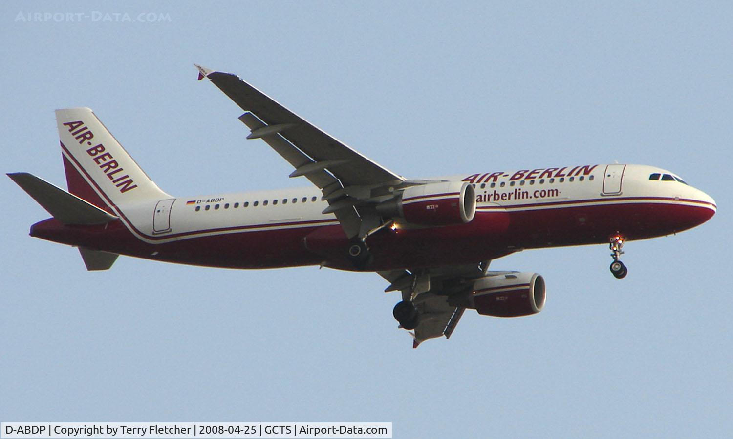 D-ABDP, 2007 Airbus A320-214 C/N 3093, Air Berlin A320 on Approach to Tenerife South
