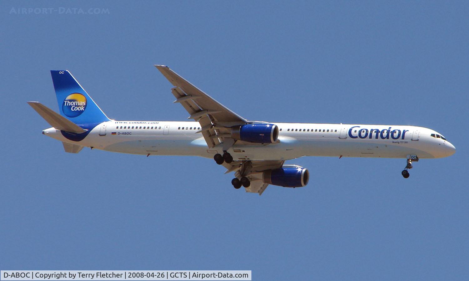 D-ABOC, 1998 Boeing 757-330 C/N 29015, Condor B757 on approach to Tenerife South