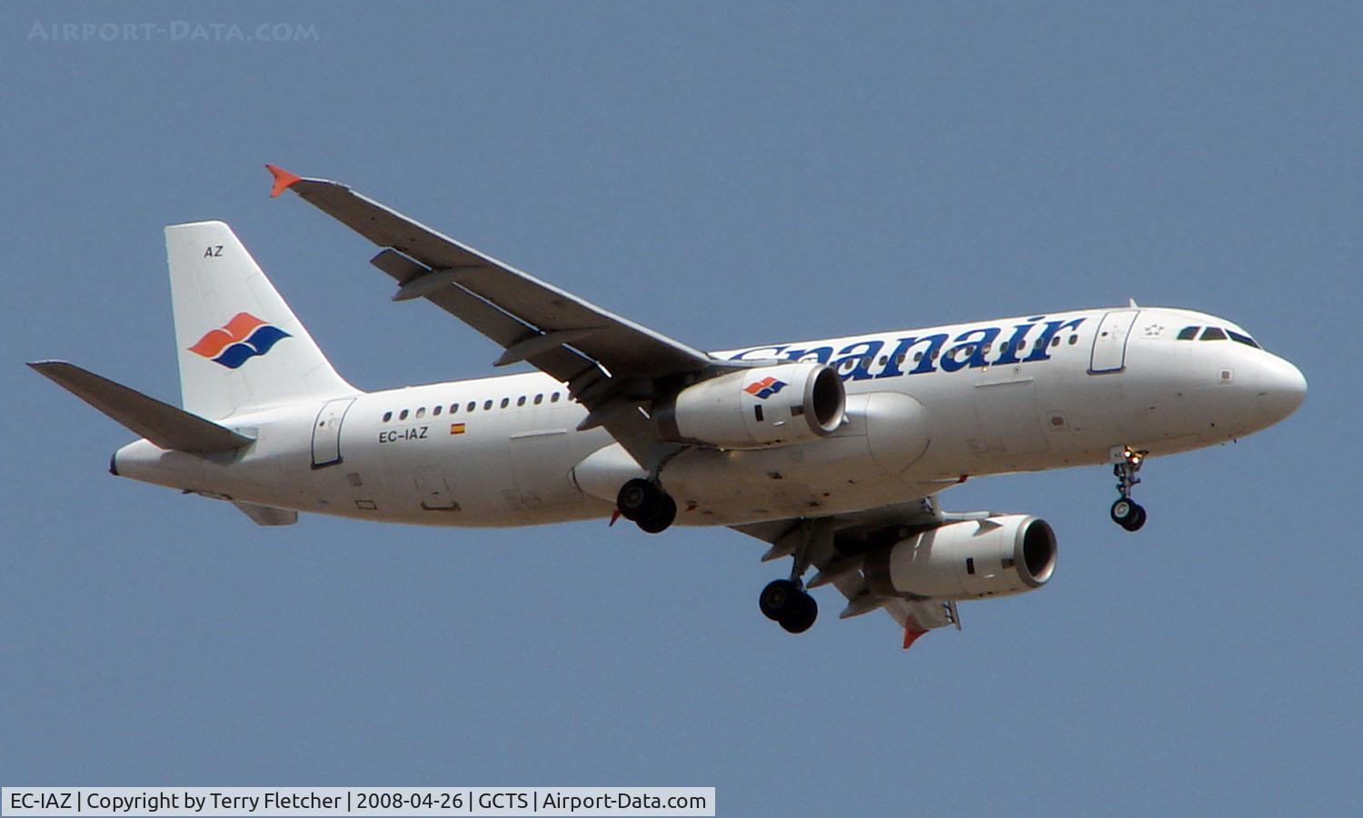 EC-IAZ, 2001 Airbus A320-232 C/N 1631, Spanair A320 on approach to Tenerife South