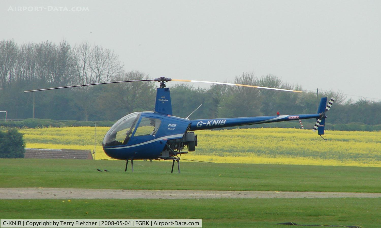 G-KNIB, 2000 Robinson R22 Beta C/N 3145, part of the Sywell GA scene on Tiger Moth Fly-in Day in May 2008