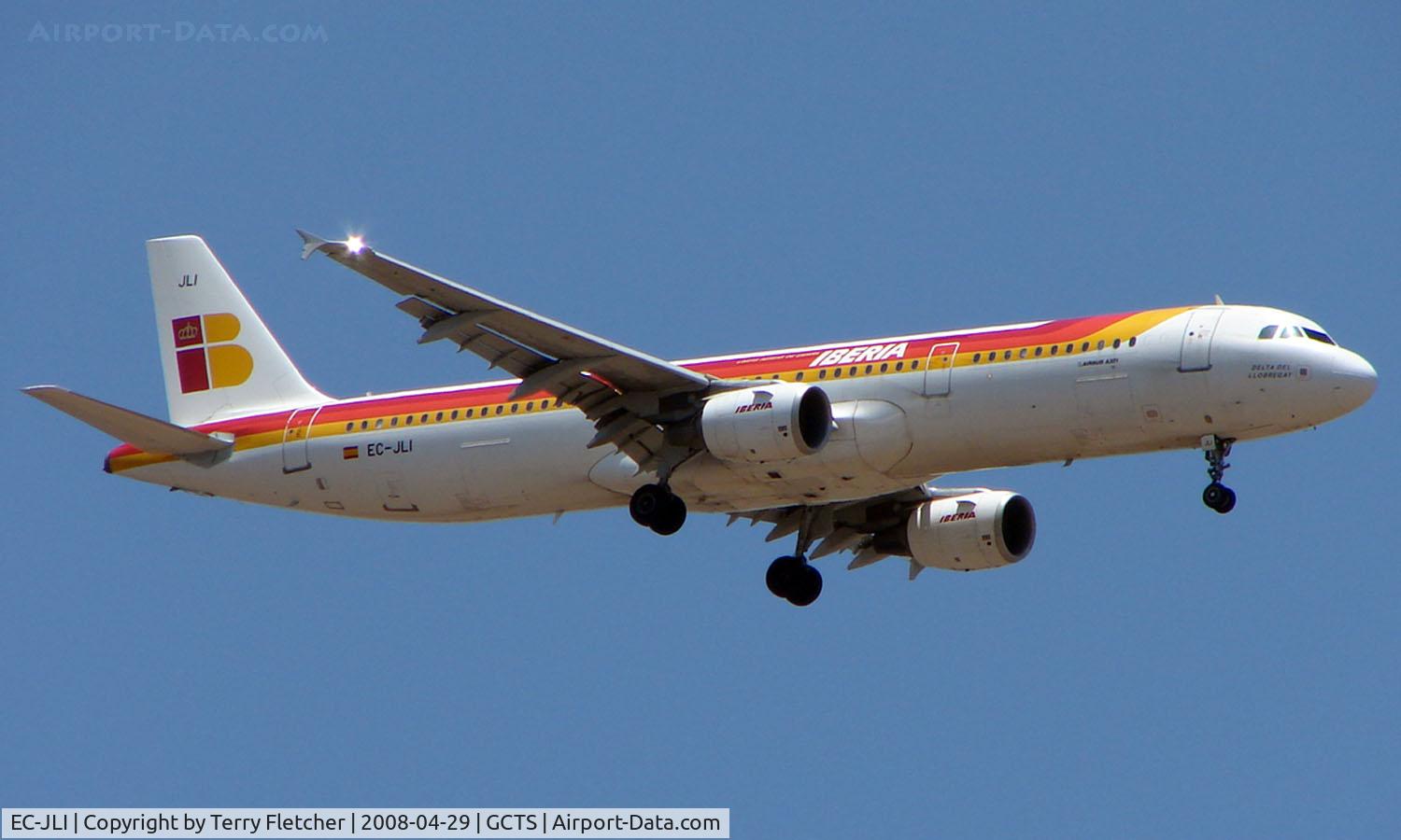 EC-JLI, 2005 Airbus A321-211 C/N 2563, Iberia A321 on the lunchtime arrival into Tenerife South from Madrid