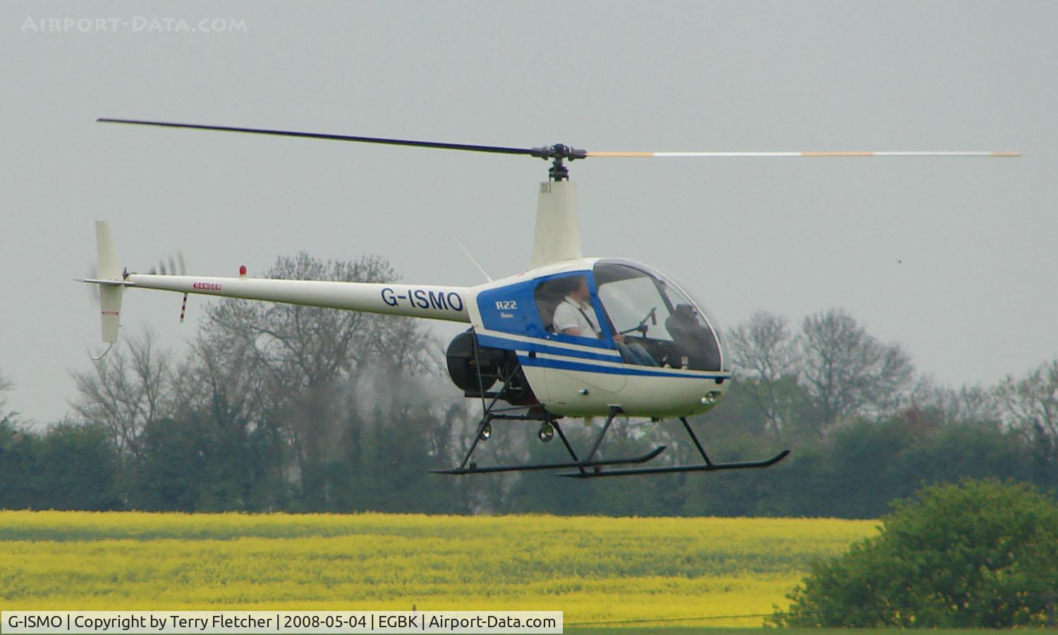 G-ISMO, 1988 Robinson R22 Beta C/N 0870, part of the Sywell GA scene on Tiger Moth Fly-in Day in May 2008