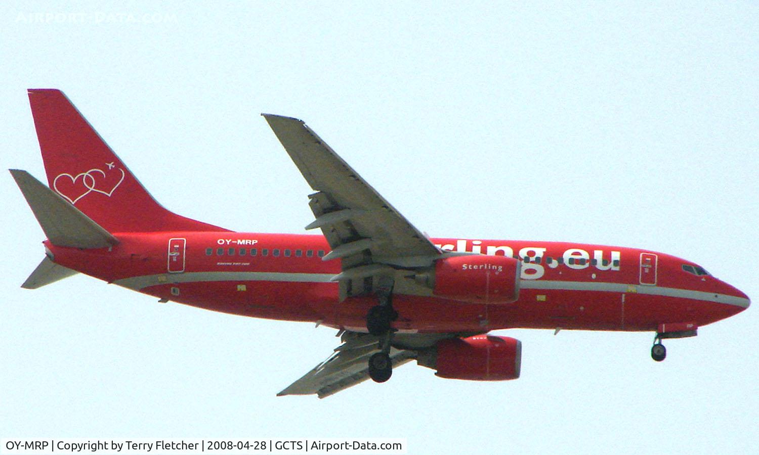 OY-MRP, 2007 Boeing 737-7K9 C/N 34401, Sterling B737 on approach to Tenerife South