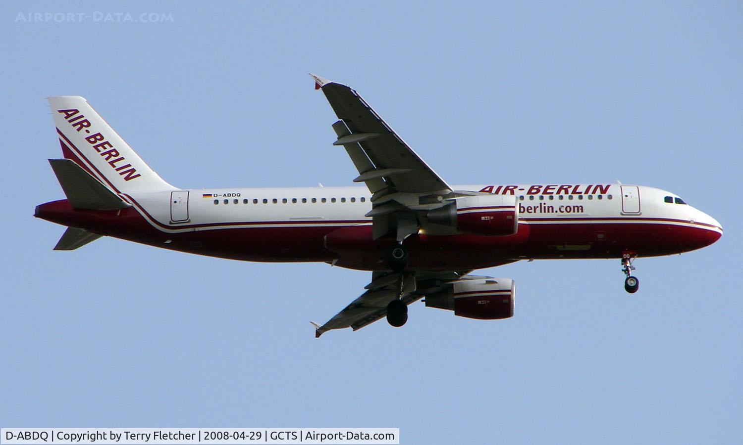 D-ABDQ, 2007 Airbus A320-214 C/N 3121, Air Berlin A320 on Approach to Tenerife South