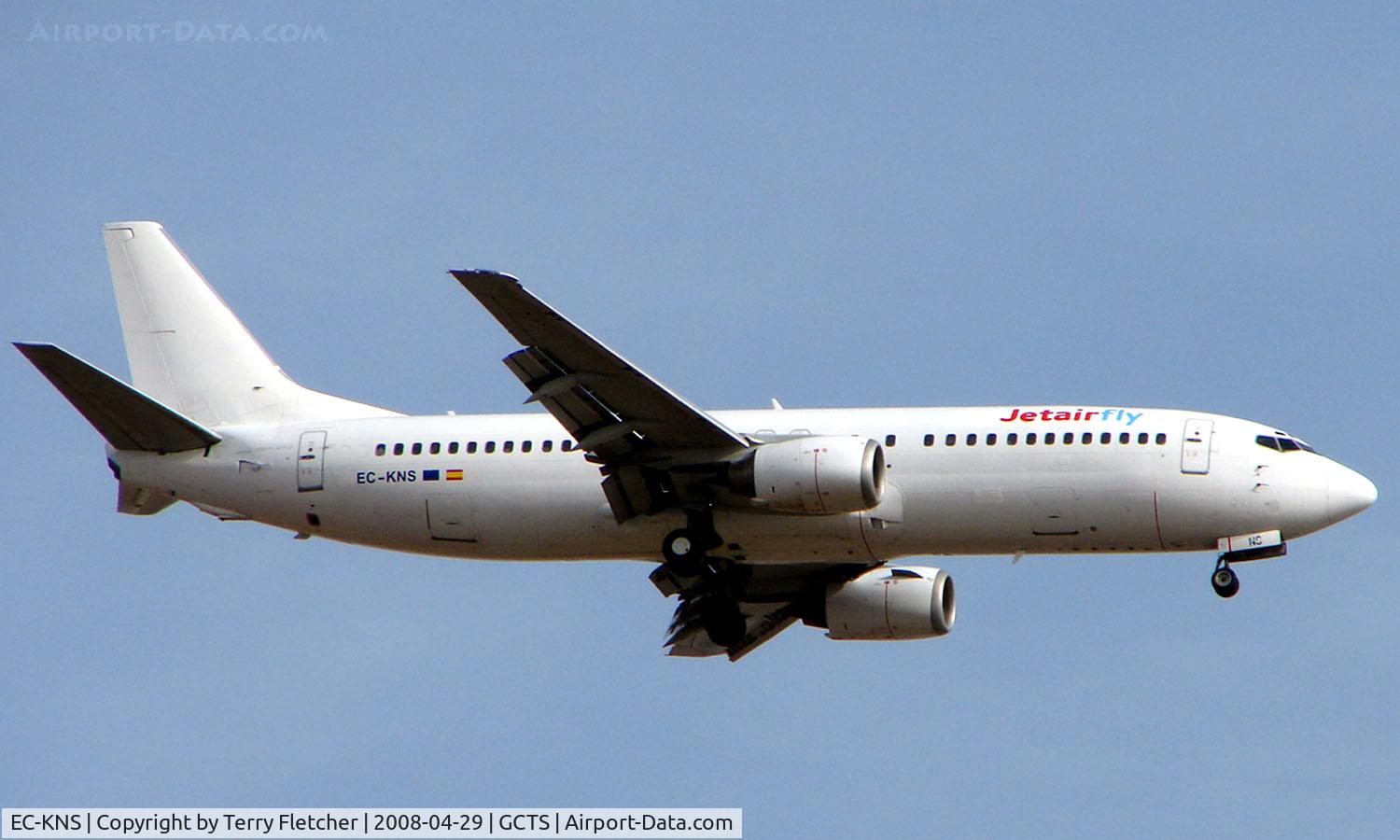 EC-KNS, 1990 Boeing 737-4YO C/N 24690, Jetair Fly's B737 on approach to Tenerife South