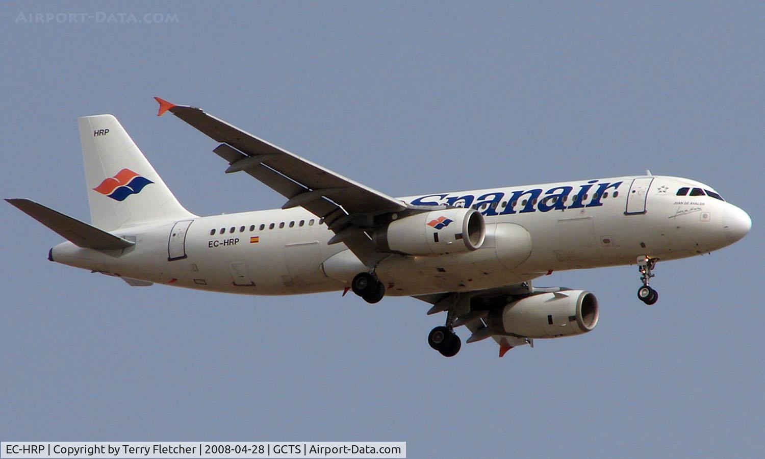 EC-HRP, 2000 Airbus A320-232 C/N 1349, Spanair A320 on approach to Tenerife South