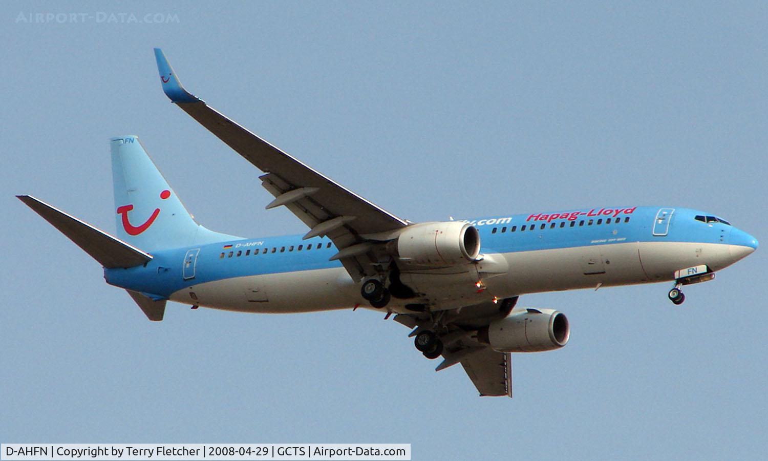 D-AHFN, 2000 Boeing 737-8K5 C/N 28228, TUI B737 on approach to Tenerife South