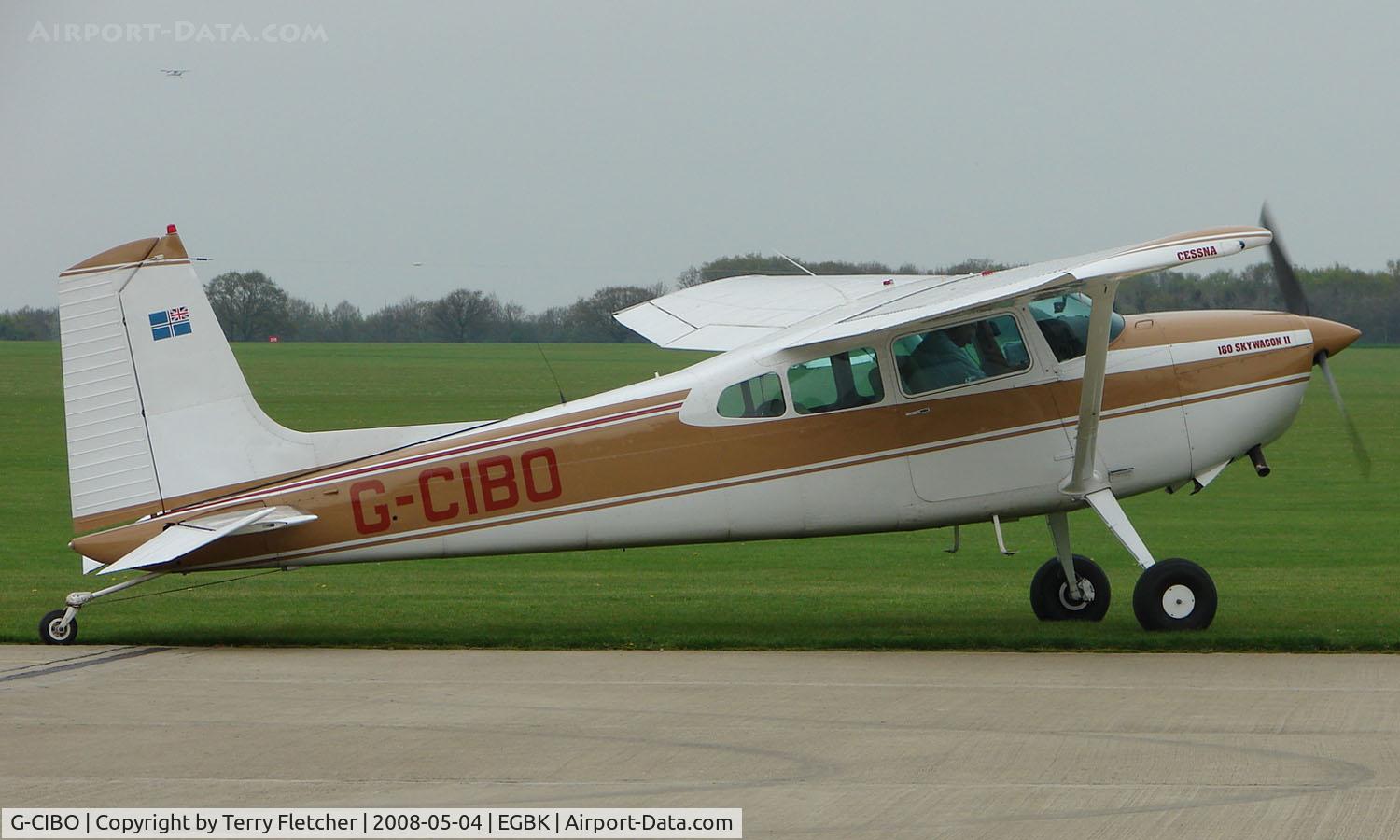 G-CIBO, 1981 Cessna 180K Skywagon C/N 18053177, Visitor to the Sywell GA scene on Tiger Moth Fly-in Day in May 2008