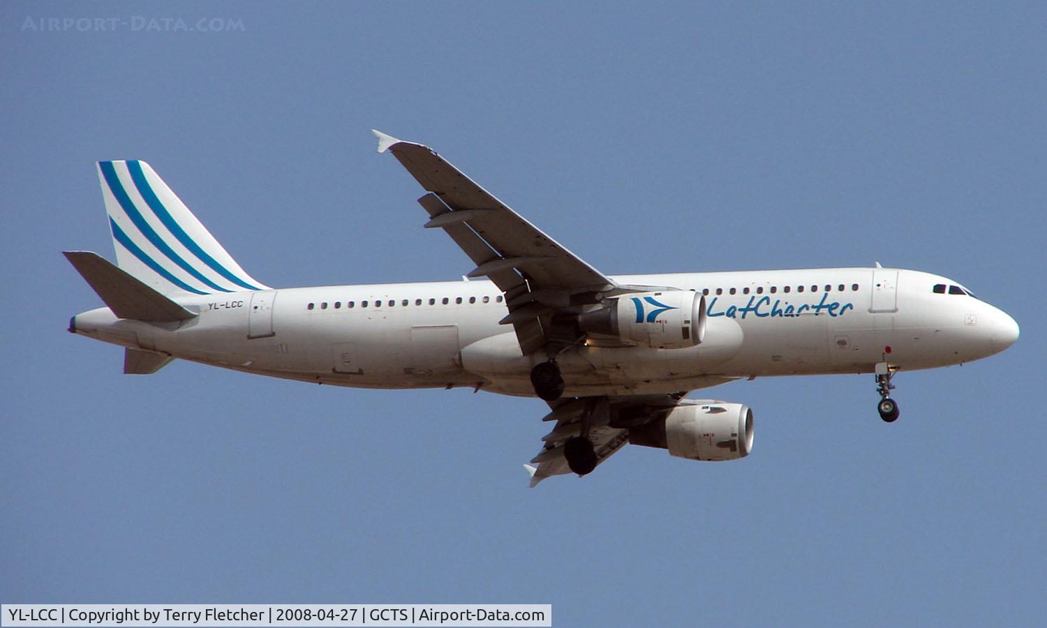 YL-LCC, 1992 Airbus A320-211 C/N 310, Lat Charter's A320 on lease to Air Malta approaches Tenerife South