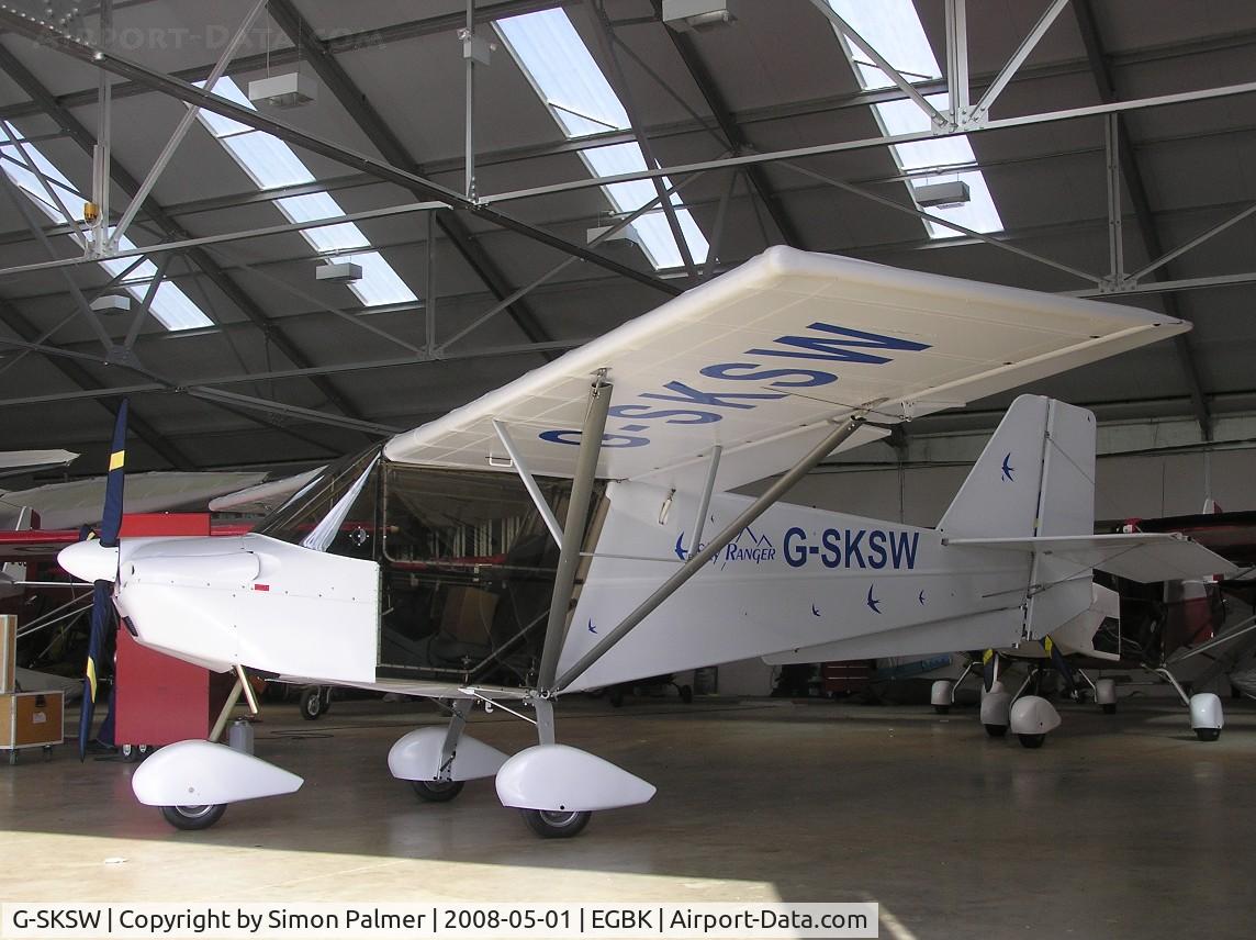 G-SKSW, 2007 Skyranger Swift 912S(1) C/N BMAA/HB/553, SkyRanger in FlyLight hangar at Sywell