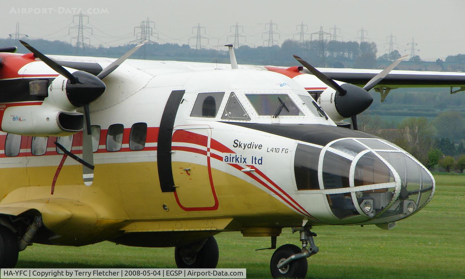 HA-YFC, 1985 Let L-410FG Turbolet C/N 851528, Close up of the Glass nose to this Let 410