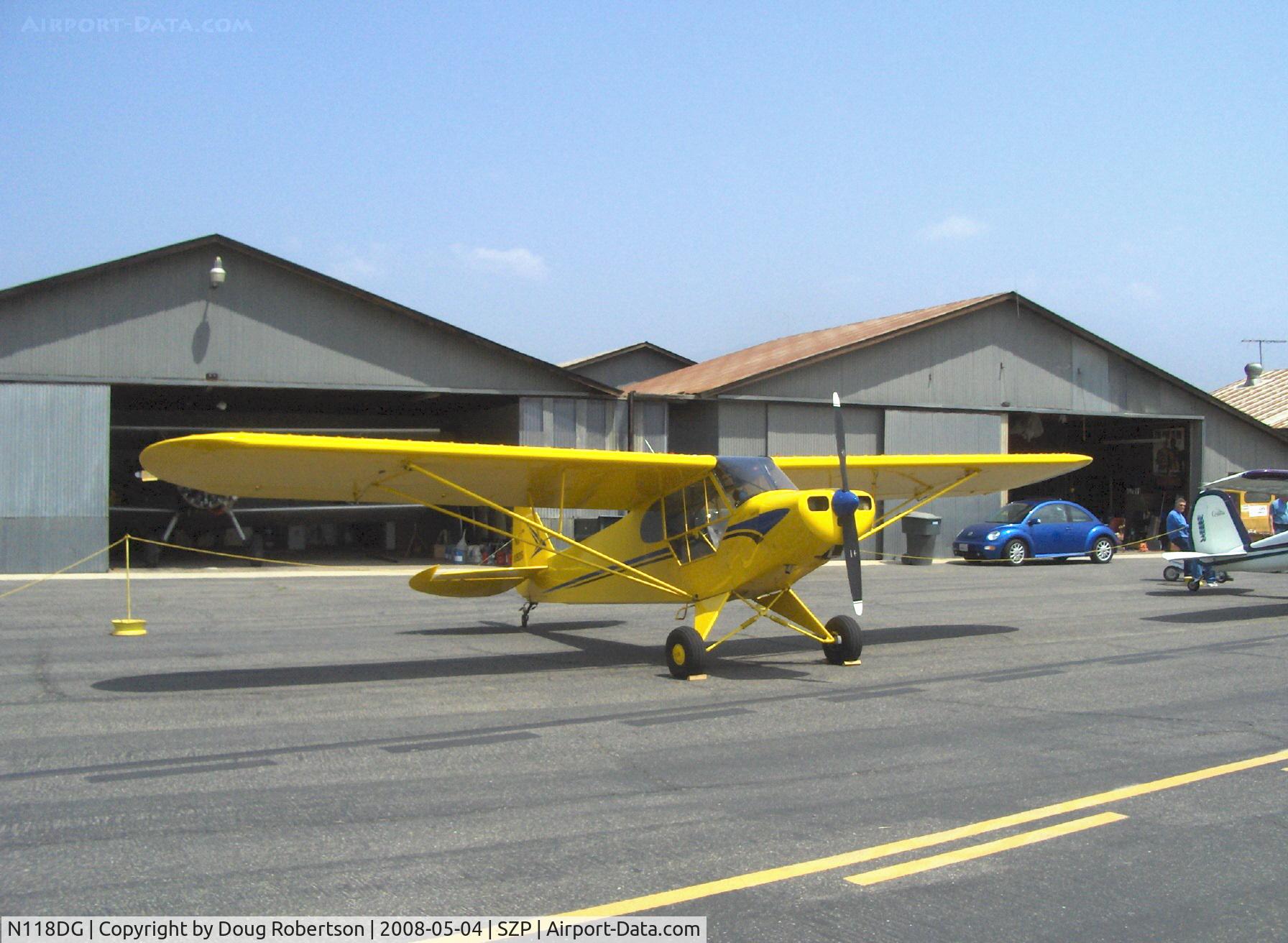 N118DG, 2008 Piper PA-18 Replica C/N 001, 2007 Ganzer XPA18, design looks like Piper PA-18, only one registered with FAA, Micro vortex generators