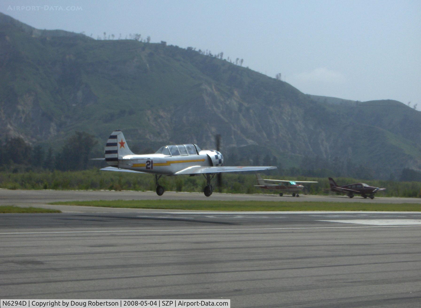 N6294D, 1983 Yakovlev Yak-52 C/N 833611, 1983 Yakovlev YAK 52, Vedeneev (Ivchenko) MP-14 360 Hp radial, takeoff Rwy 22