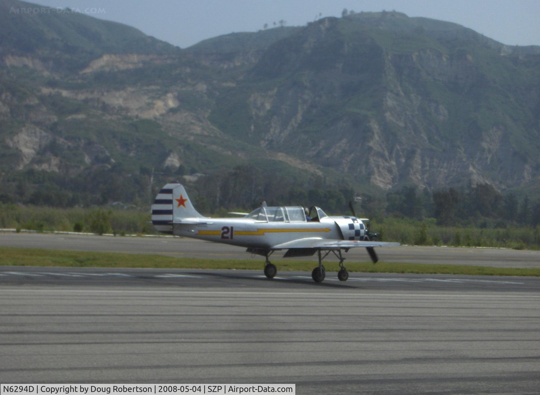N6294D, 1983 Yakovlev Yak-52 C/N 833611, 1983 Yakovlev YAK 52, Vedeneev (Ivchenko) MP-14 360 Hp radial, landing Rwy 22