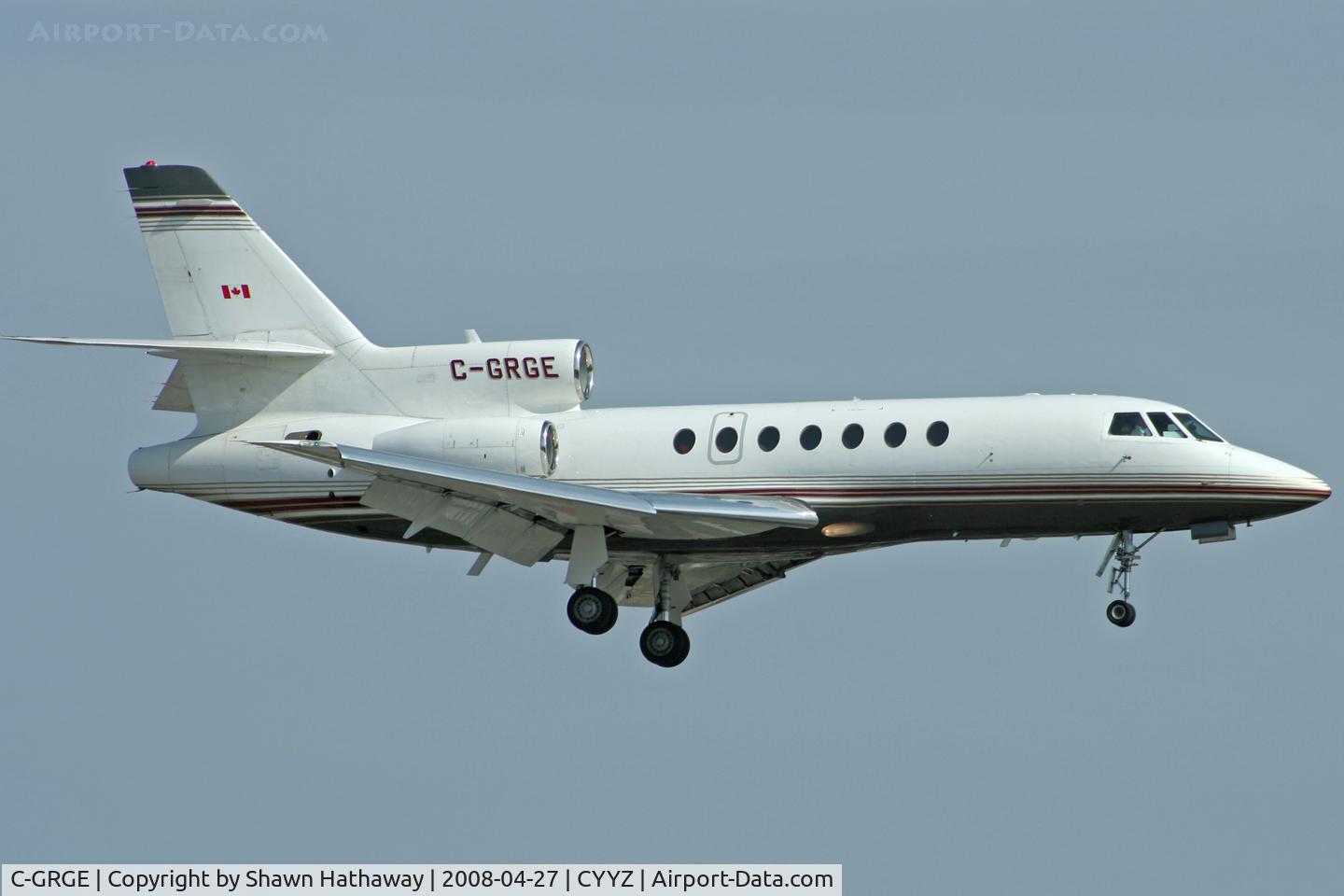 C-GRGE, 1981 Dassault Falcon 50 C/N 29, Landing Runway 32 (Canon XT, 70-300mm)