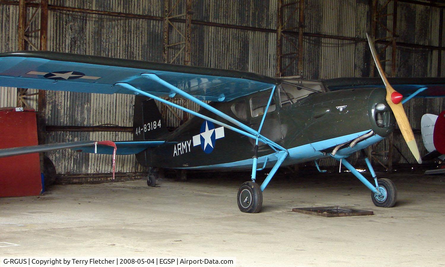 G-RGUS, 1946 Fairchild UC-61K Argus III (24R-46A) C/N 1145, Fairchild Argus wears  markings 44-83184 at Peterborough Sibson