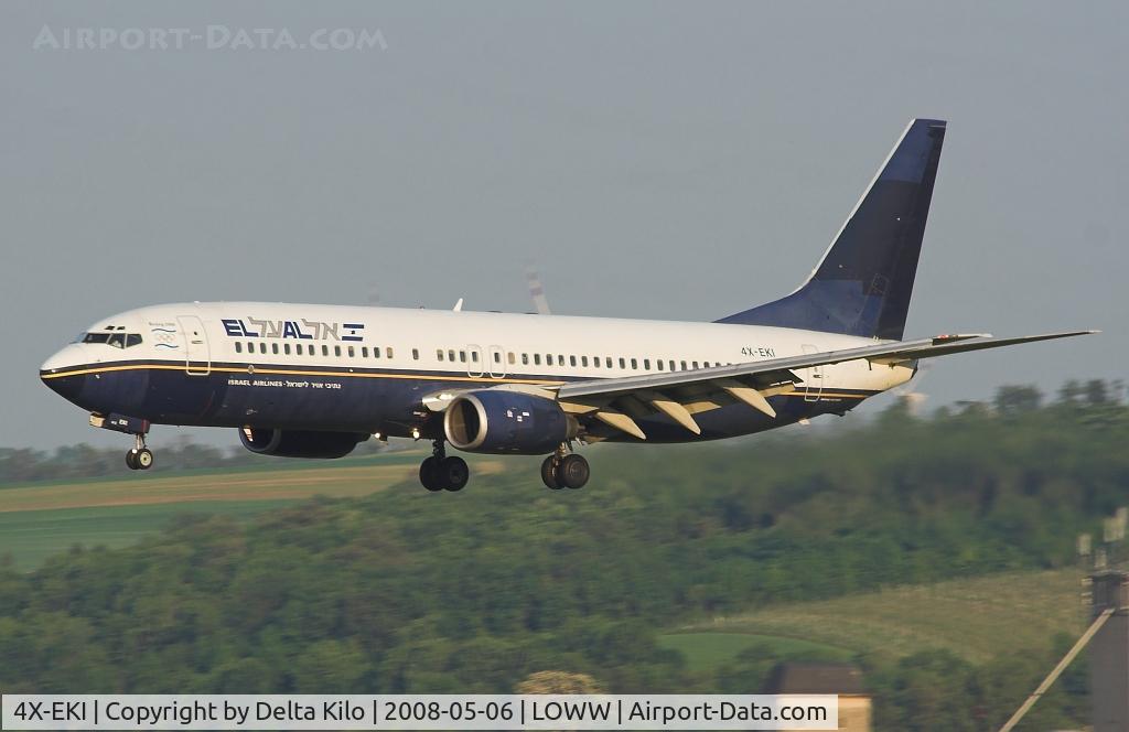 4X-EKI, 1999 Boeing 737-86N C/N 28587, El-Al on final off rwy 34