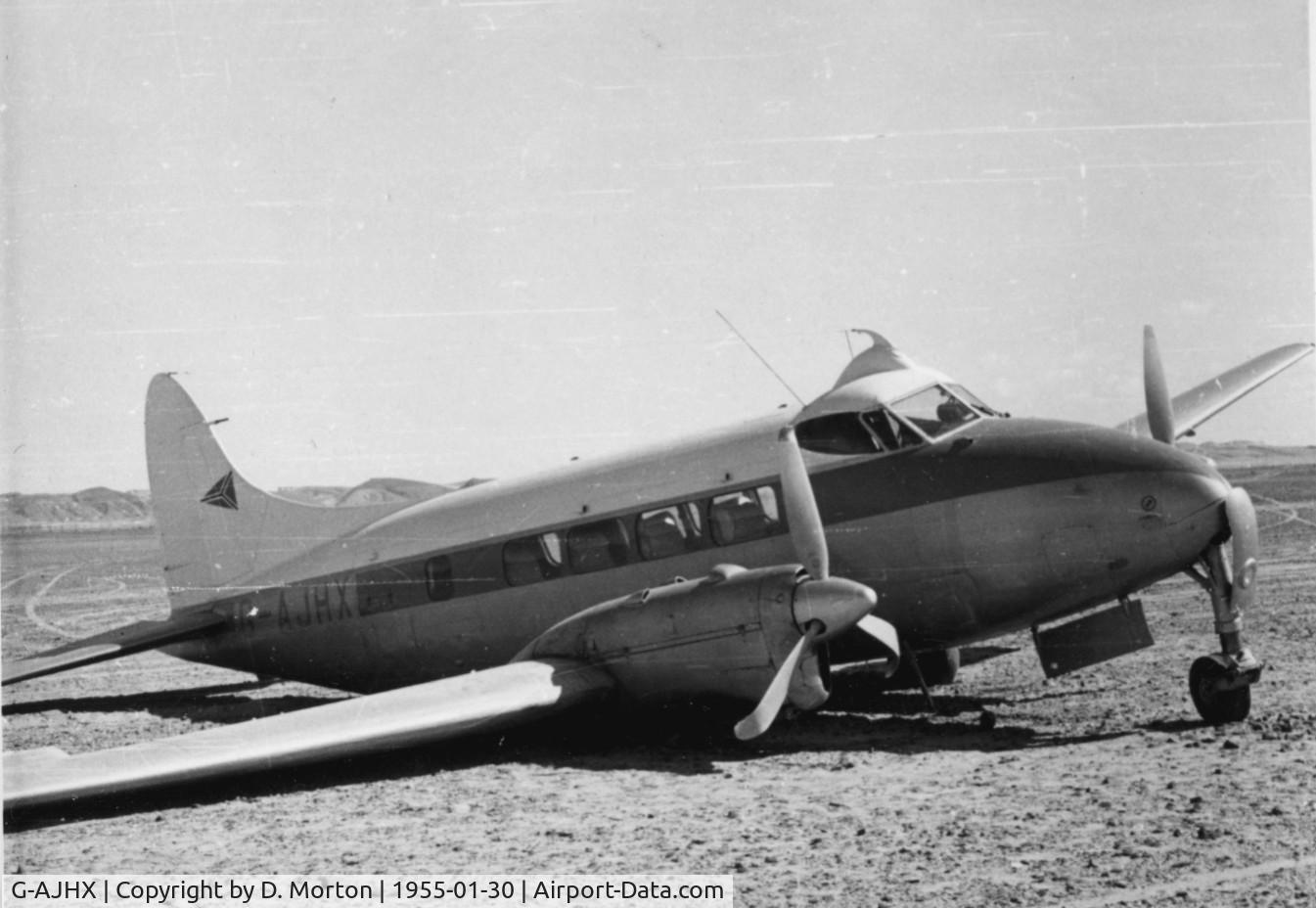 G-AJHX, 1947 De Havilland DH-104 Dove 1B C/N 04037, Iraq Petroleum Transport Company Dove - Undercarriage retracted before take-off - Fahud, Oman
