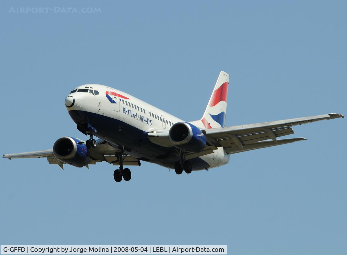 G-GFFD, 1991 Boeing 737-59D C/N 26419, On short final to RWY 25R.