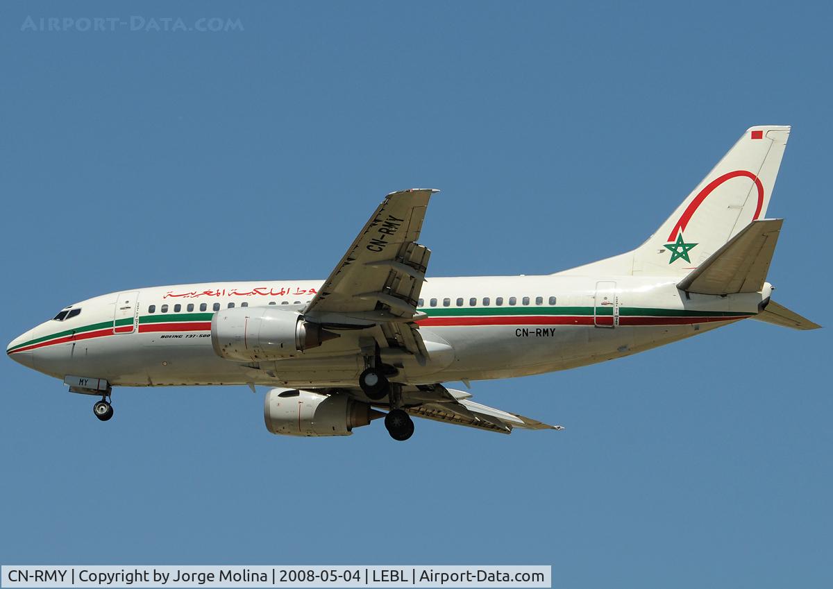 CN-RMY, 1992 Boeing 737-5B6 C/N 26525/2209, Clear to land RWY 25R.