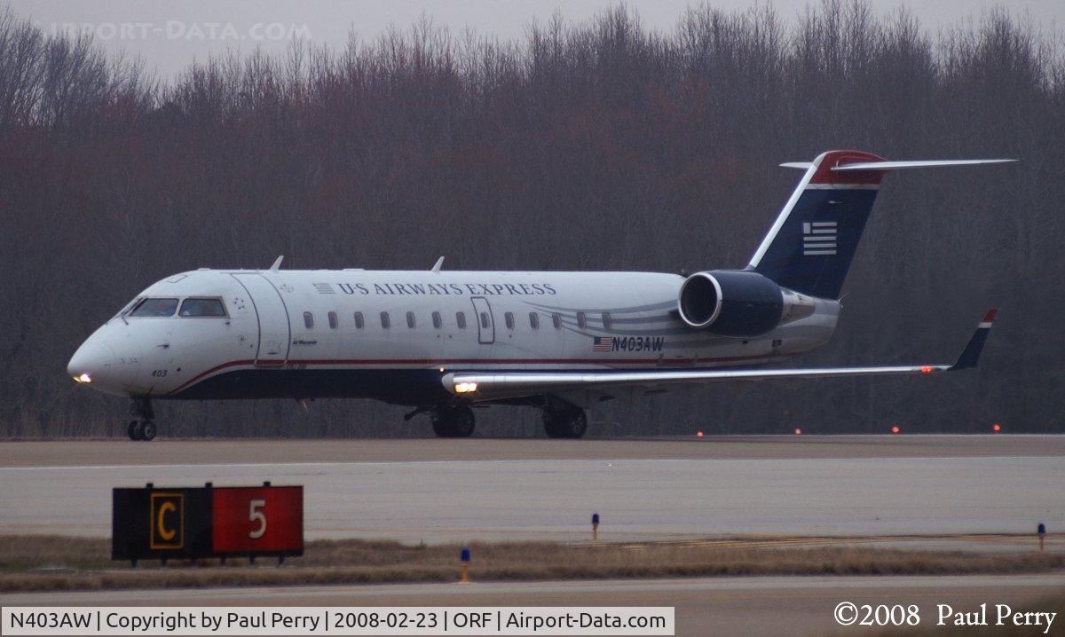 N403AW, 1999 Bombardier CRJ-200LR (CL-600-2B19) C/N 7288, The waiting game
