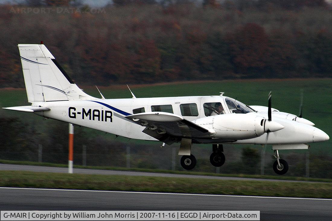 G-MAIR, 1979 Piper PA-34-200T C/N 34-7970140, Arriving @ Bristol, note the slope of the runway @ the western end!
