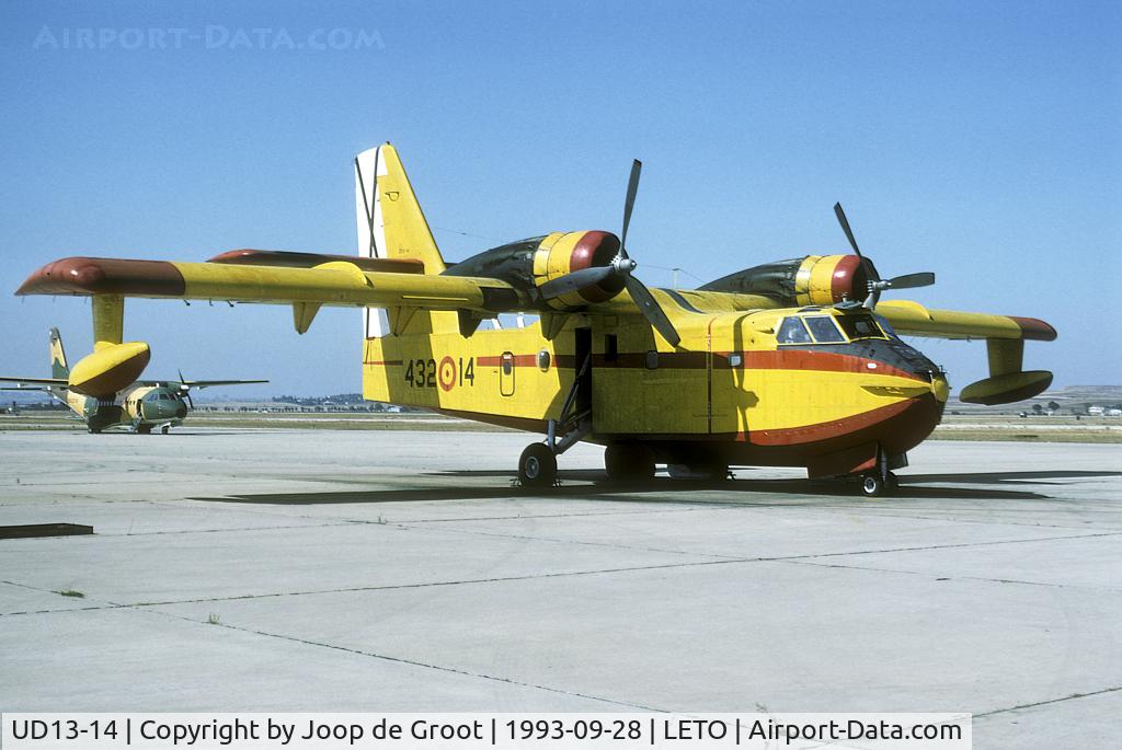 UD13-14, Canadair CL-215T (CL-215-6B11) C/N 1054, During the autumn and winter most water bombers are on their home base Torrojon. We saw about 10 of them during our visit.