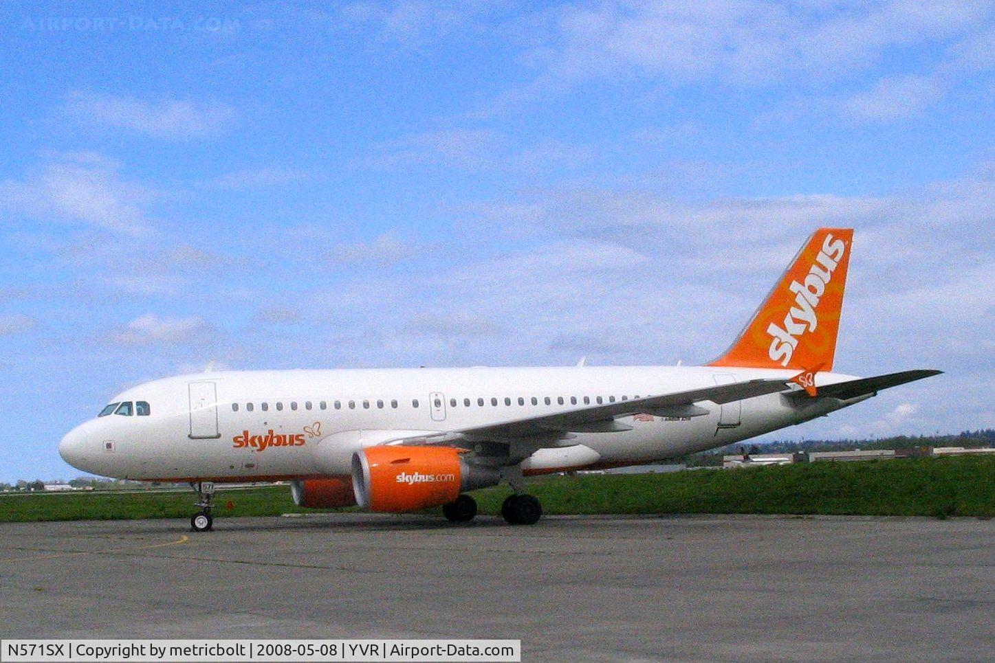 N571SX, 2002 Airbus A319-112 C/N 1853, parked at YVR