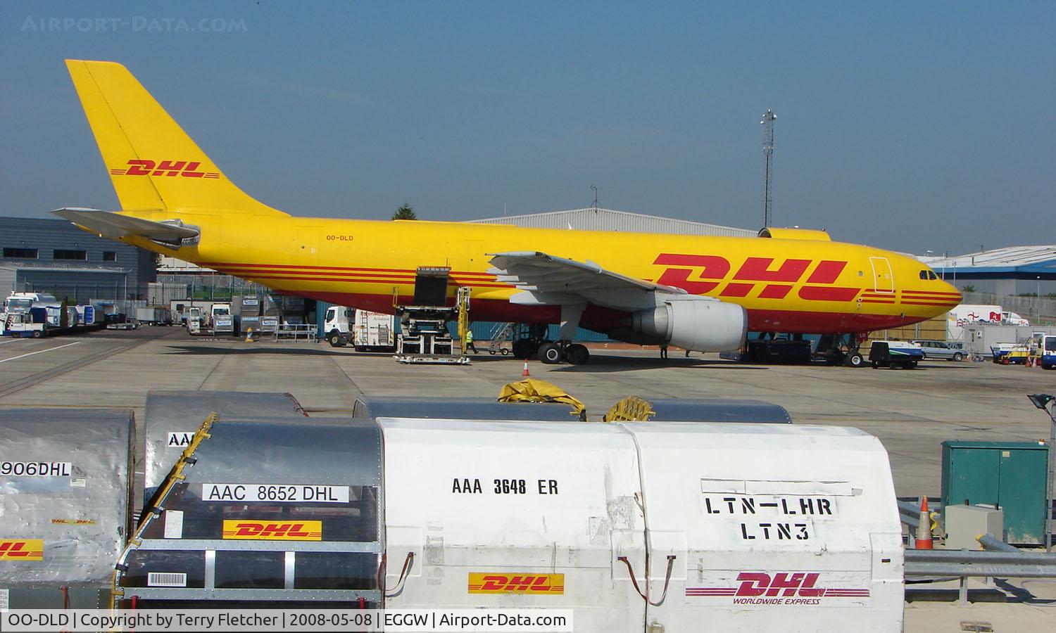 OO-DLD, 1983 Airbus A300B4-203F C/N 259, DHL A300F on the Cargo ramp at Luton