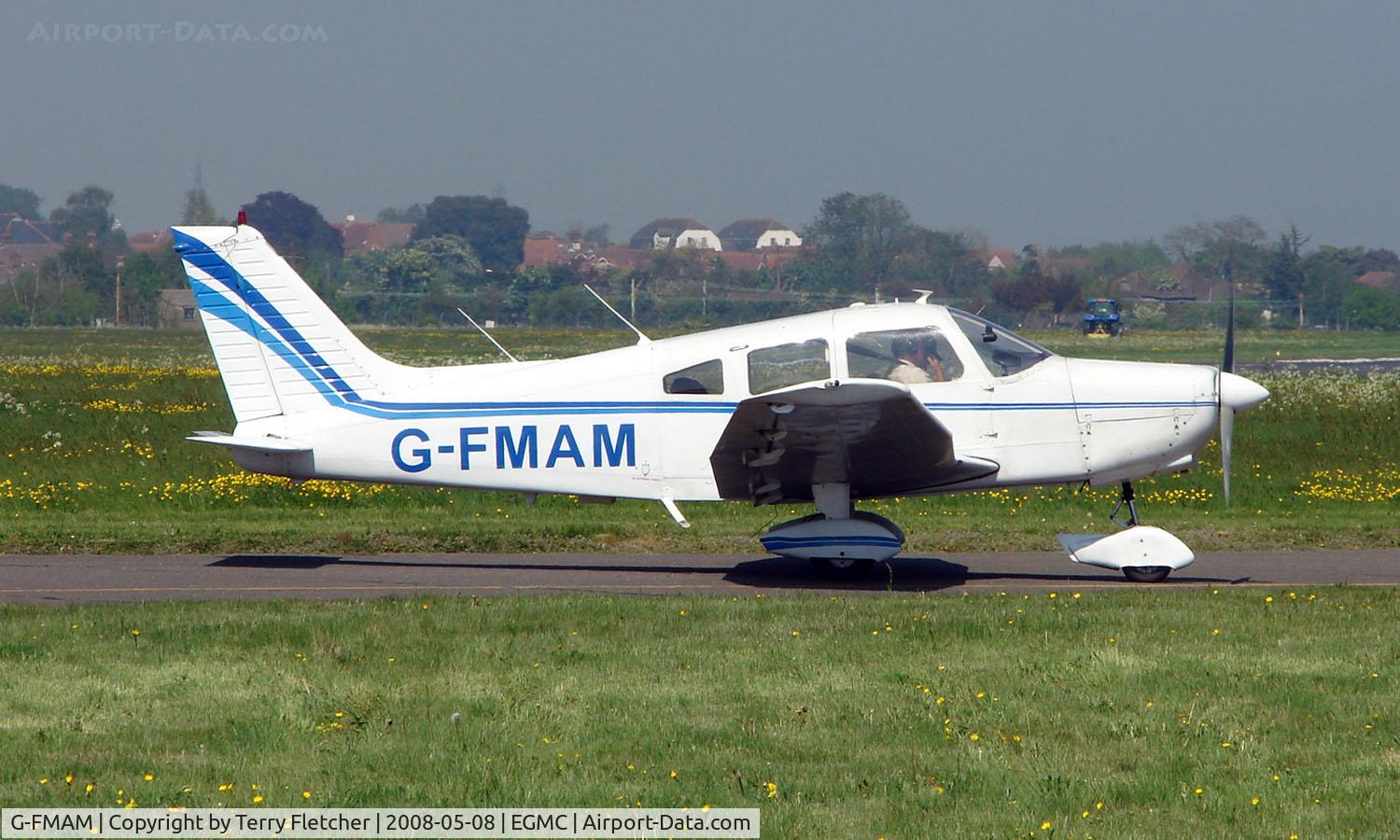 G-FMAM, 1973 Piper PA-28-151 Cherokee Warrior C/N 28-7415056, Piper Pa-28-151 awaits instruction from the Southend Tower