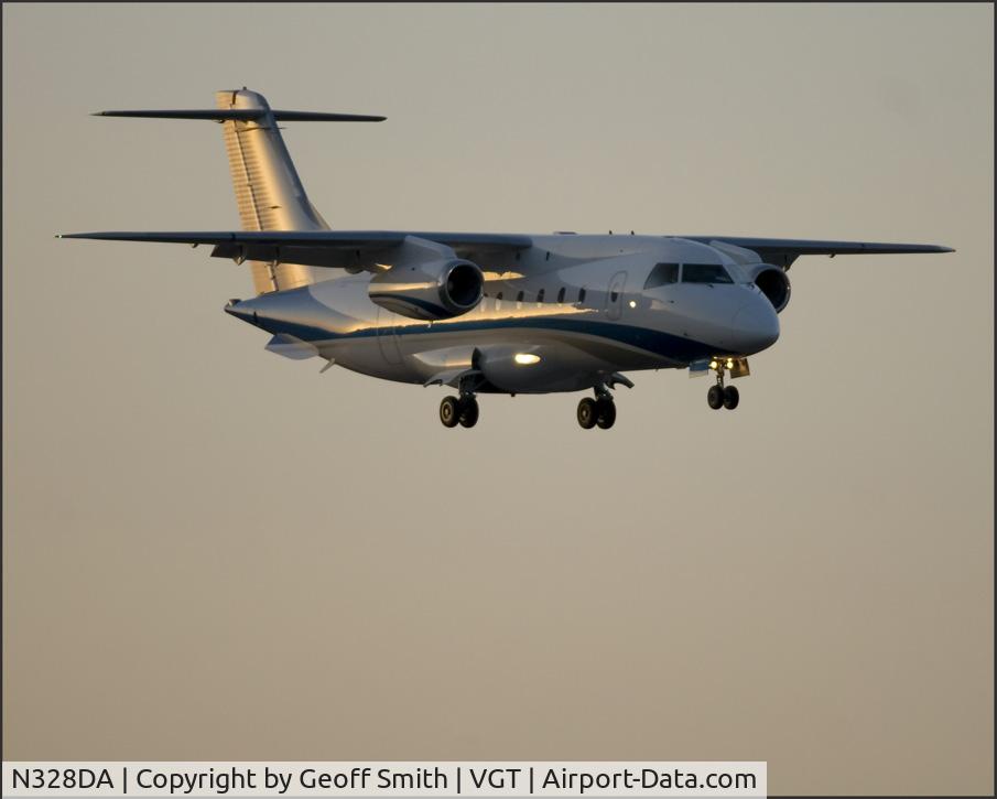 N328DA, 2001 Fairchild Dornier 328-300 328JET C/N 3171, Evening Landing