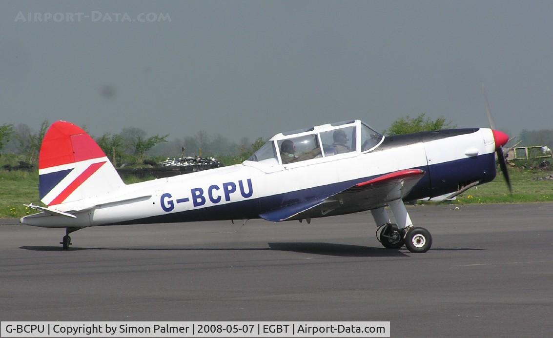 G-BCPU, 1953 De Havilland DHC-1 Chipmunk T.10 C/N C1/0839, Colourful Chipmunk visiting Turweston from Booker