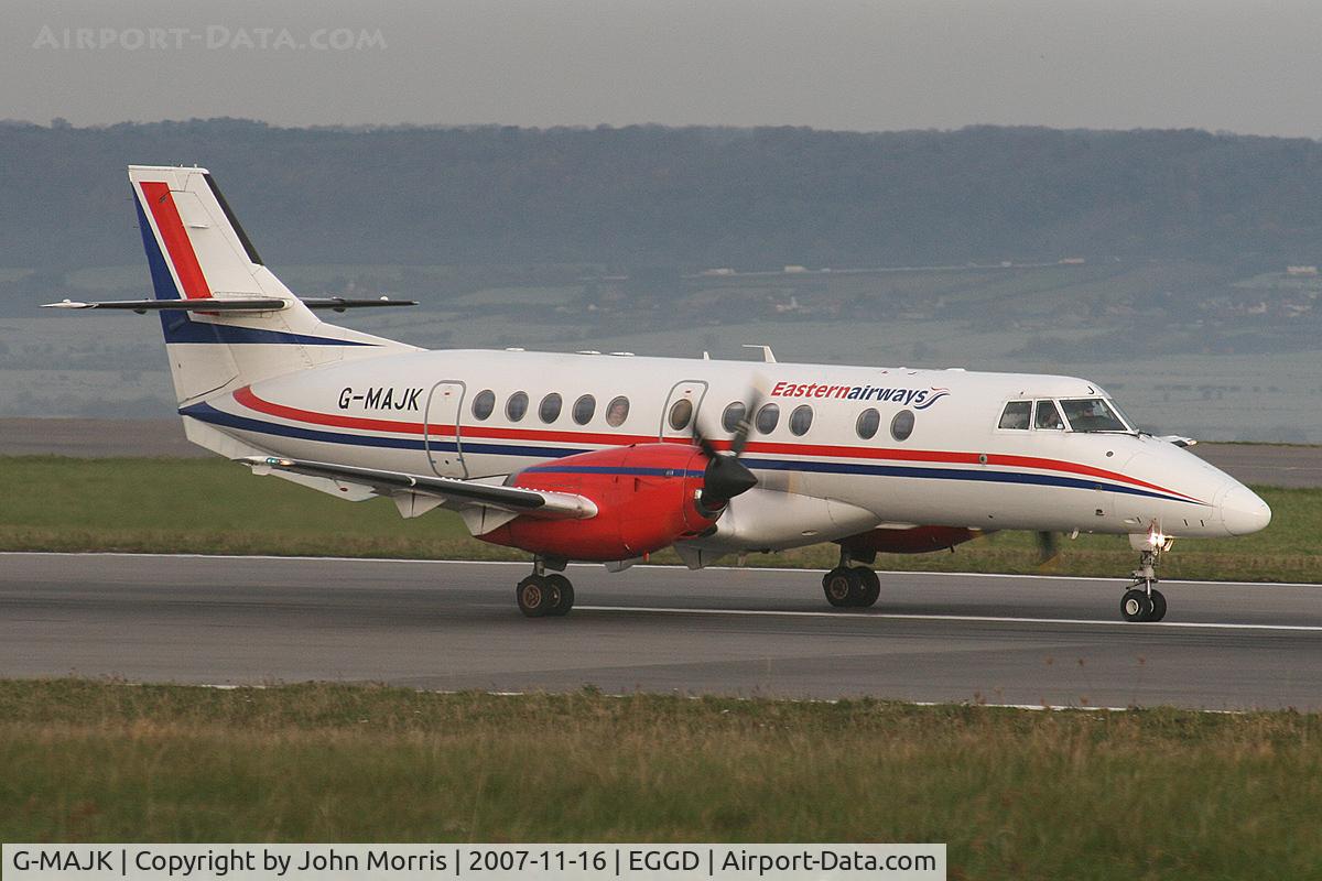 G-MAJK, 1995 British Aerospace Jetstream 41 C/N 41070, Eastern Airways, holding for permission to takeoff.